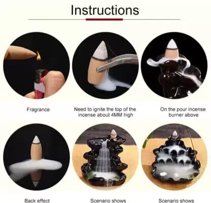 Handcrafted Lord Adiyogi Backflow Incense Burner & Smoke Fountain (Includes 101 Free Cones)