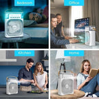 Portable Mini Air Cooler & Humidifier – 3 Speeds, 7-Color LED & Timer