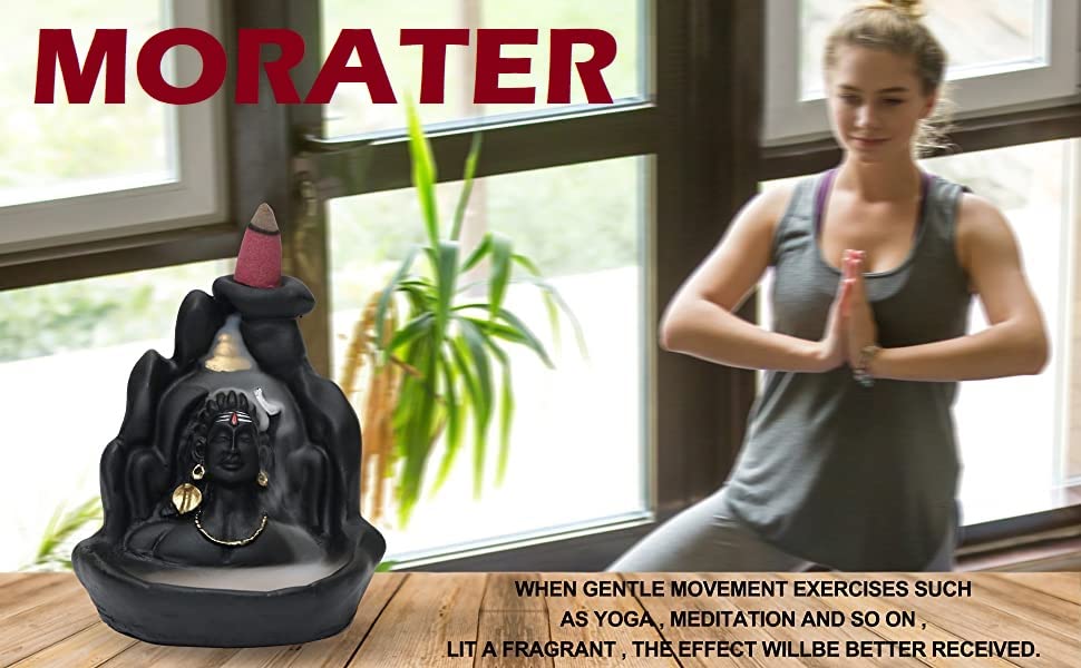 Handcrafted Lord Adiyogi Backflow Incense Burner & Smoke Fountain (Includes 101 Free Cones)