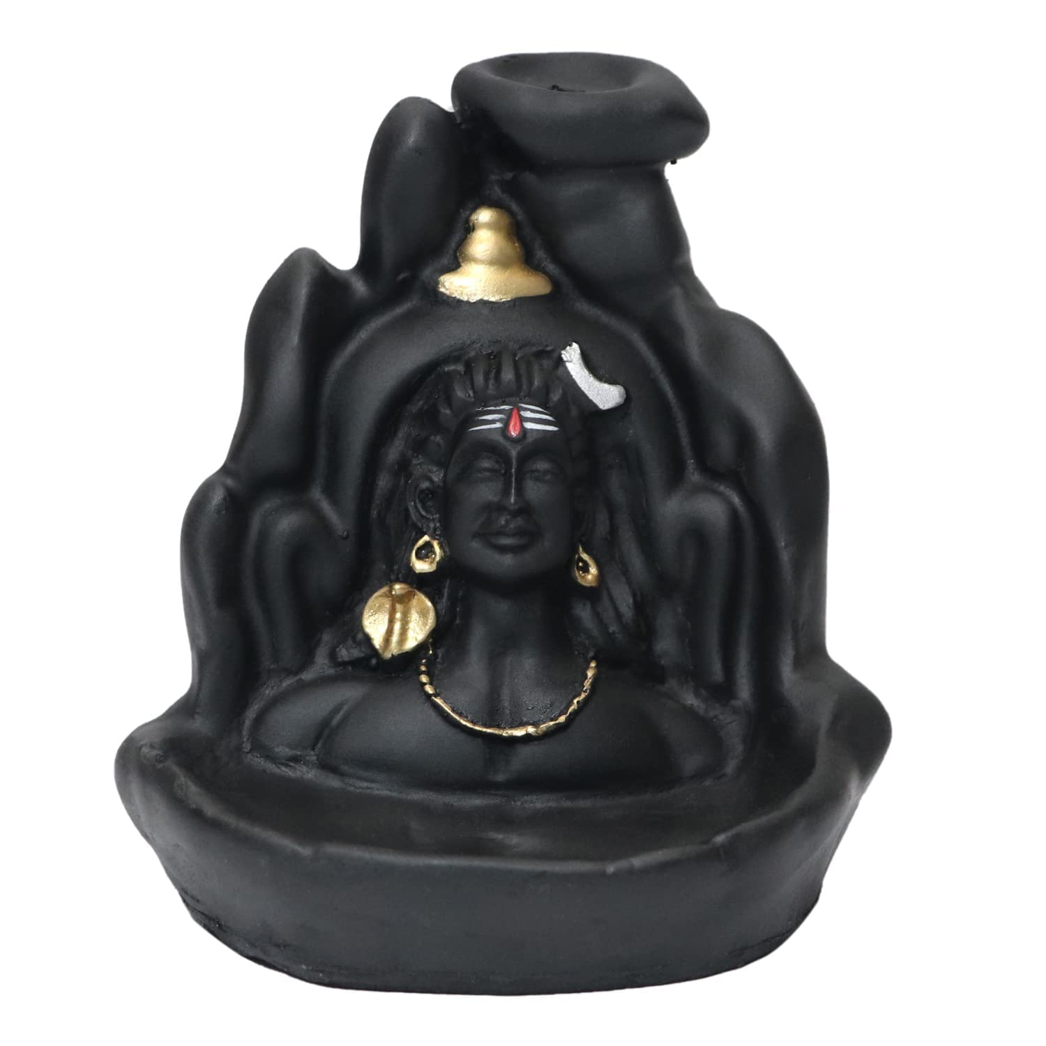 Handcrafted Lord Adiyogi Backflow Incense Burner & Smoke Fountain (Includes 101 Free Cones)