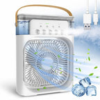 Portable Mini Air Cooler & Humidifier – 3 Speeds, 7-Color LED & Timer