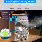 Portable Mini Air Cooler & Humidifier – 3 Speeds, 7-Color LED & Timer