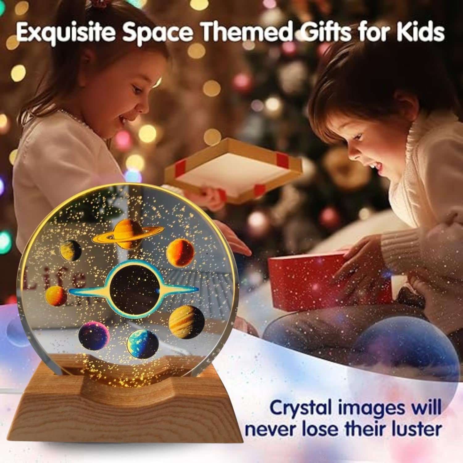 3D Space Illusion Acrylic LED Night Light – Warm White Desk Lamp