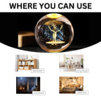 Magical 3D Glowing Crystal Ball Night Light with Wooden Base