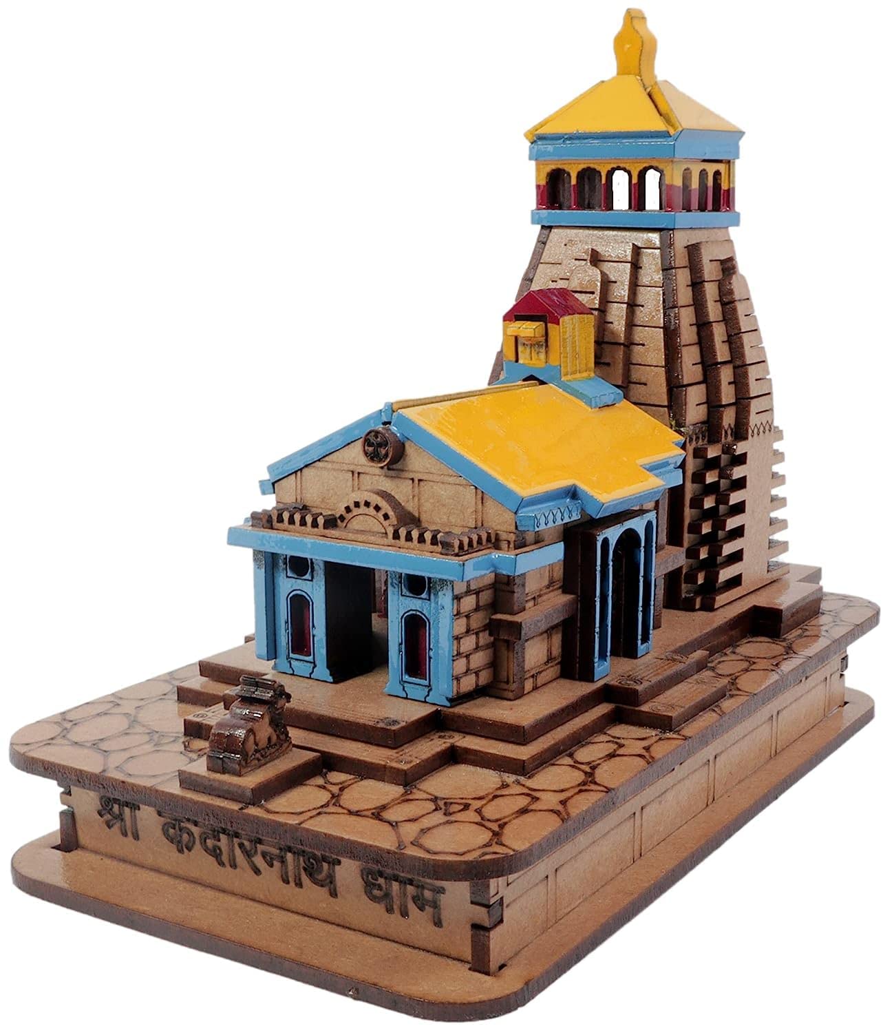 Handcrafted 3D Wooden Shri Kedarnath Dham Temple Replica – Home Décor & Puja Mandir