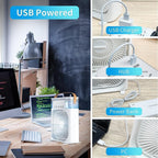 Portable Mini Air Cooler & Humidifier – 3 Speeds, 7-Color LED & Timer
