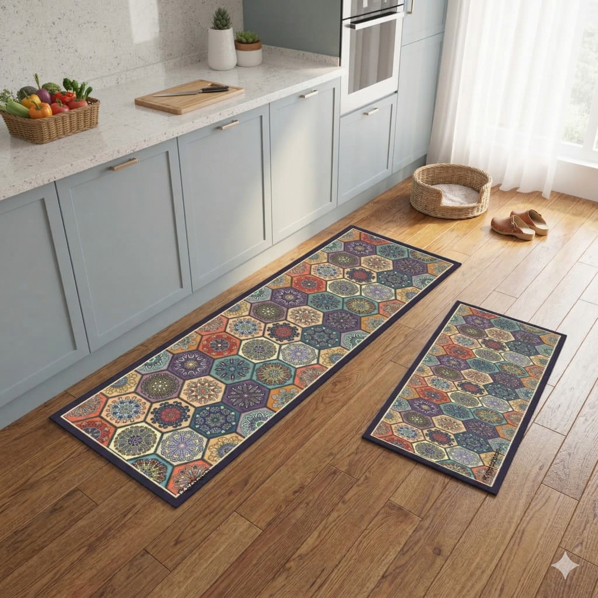 Dual Comfort Kitchen Mat Set (Long + Medium)