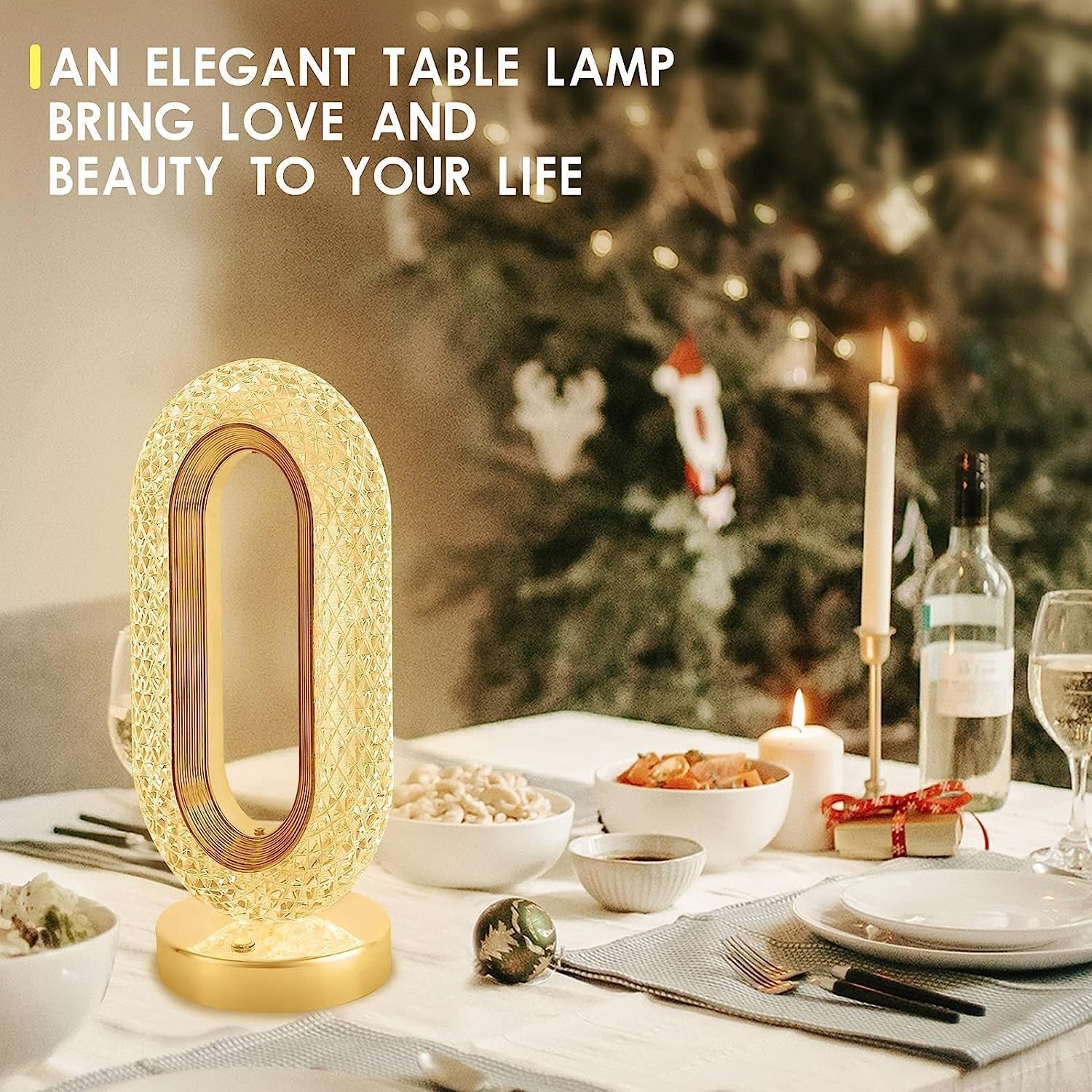 Touch Control Crystal Table Desk Lamp, 3-Way Dimmable Light, USB Crystal Diamond Table Lamp, Exquisite Night Stand Light Lamp Beside Lamp for Bedroom, Decorative Desk Lamp