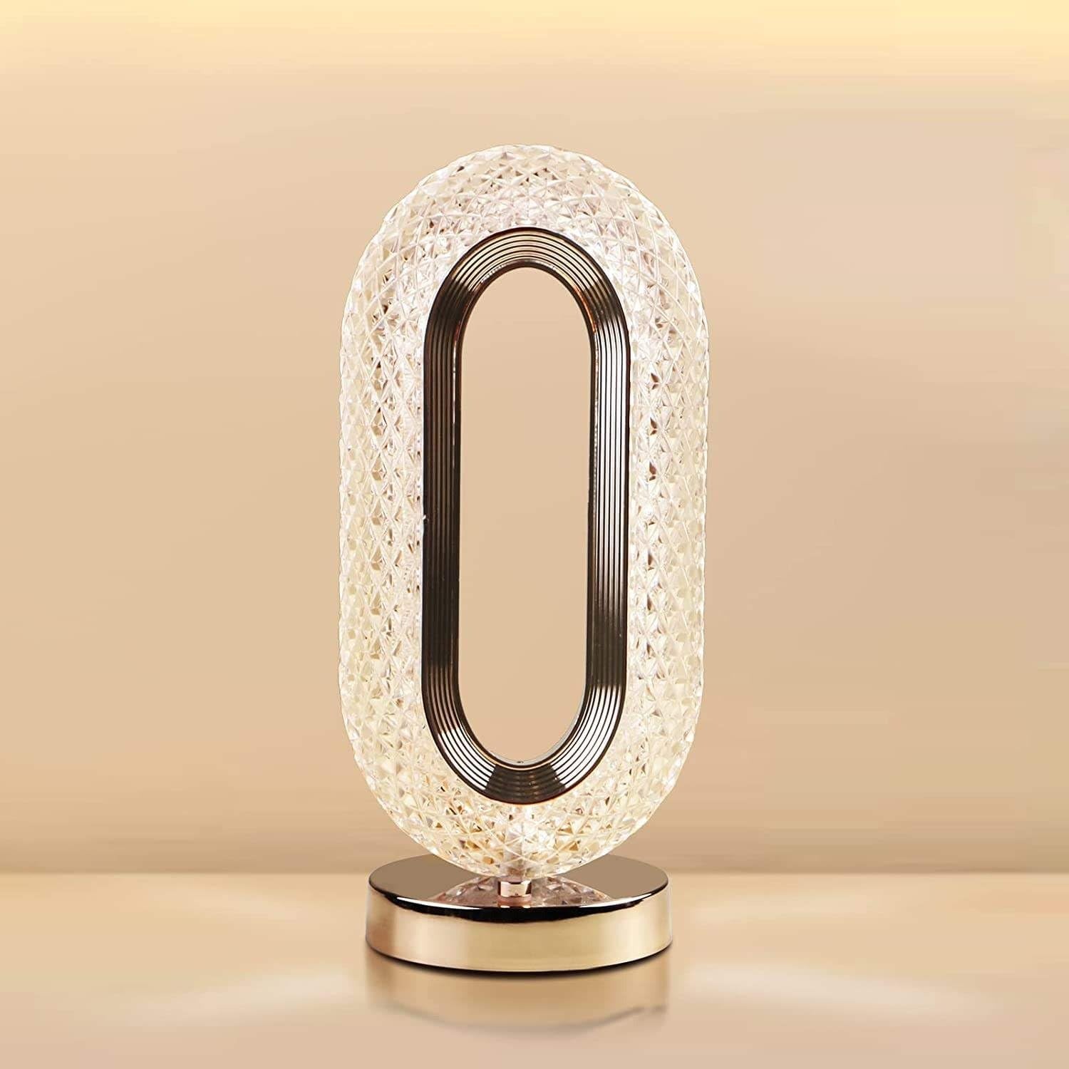 Touch Control Crystal Table Desk Lamp, 3-Way Dimmable Light, USB Crystal Diamond Table Lamp, Exquisite Night Stand Light Lamp Beside Lamp for Bedroom, Decorative Desk Lamp