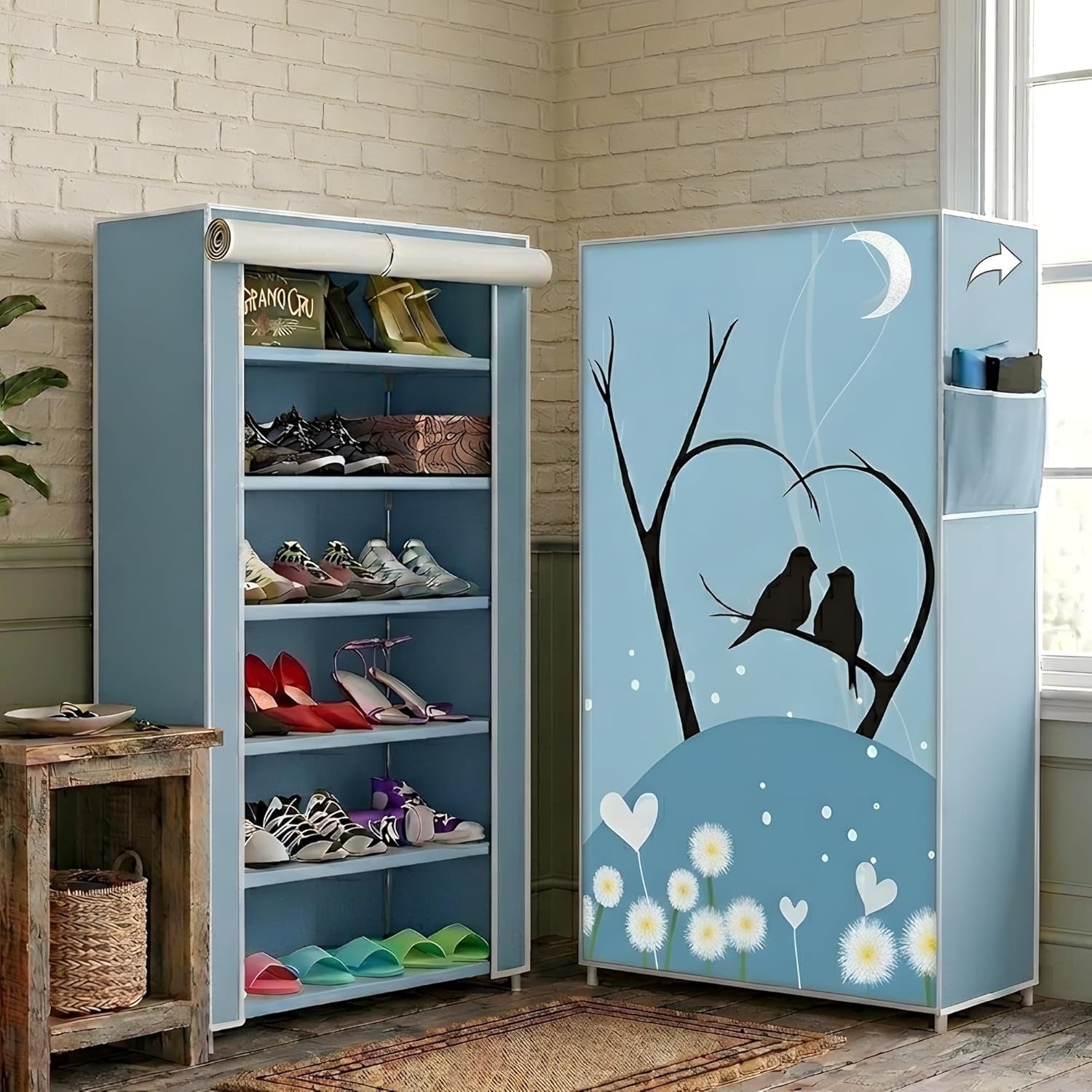 6-Layer Portable Wardrobe – Love Bird Edition