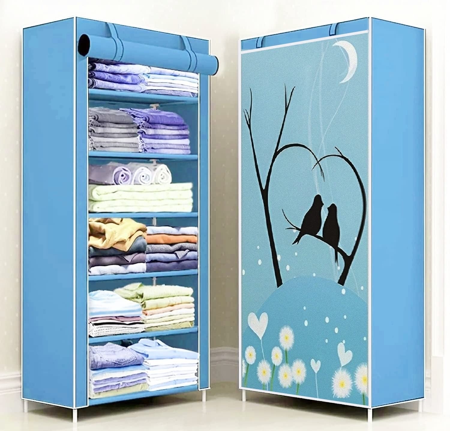 6-Layer Portable Wardrobe – Love Bird Edition